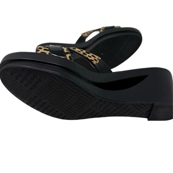 Calvin Klein Rebah Wedge Sandals Women’s 9.5 Leopard Print Open Toe - Picture 7 of 8